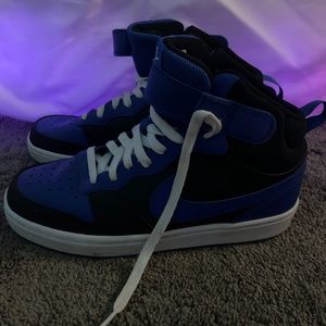 blue and black nike sneakers